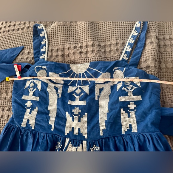 FARM Rio Blue Embroidered Maxi Dress - Picture 9 of 10